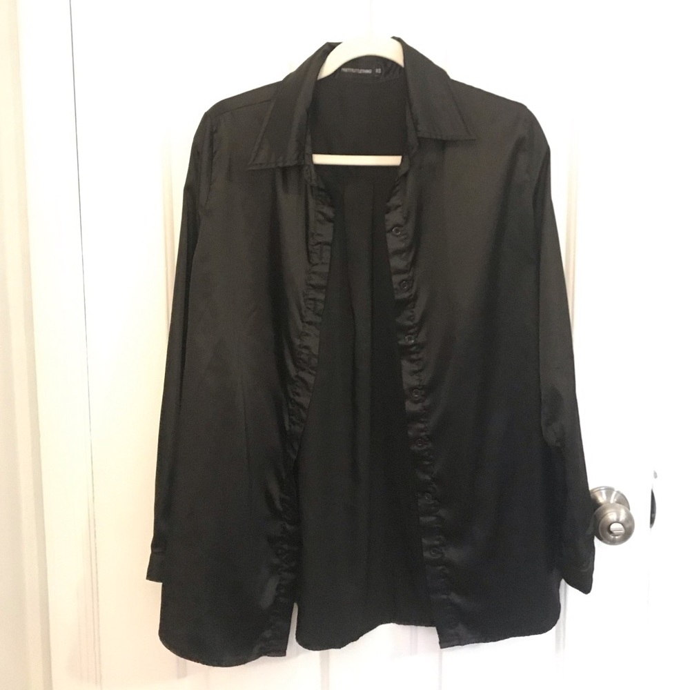Pretty Little Thing oversized button up blouse